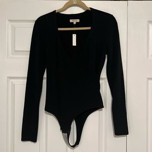 Madewell black v-neck bodysuit